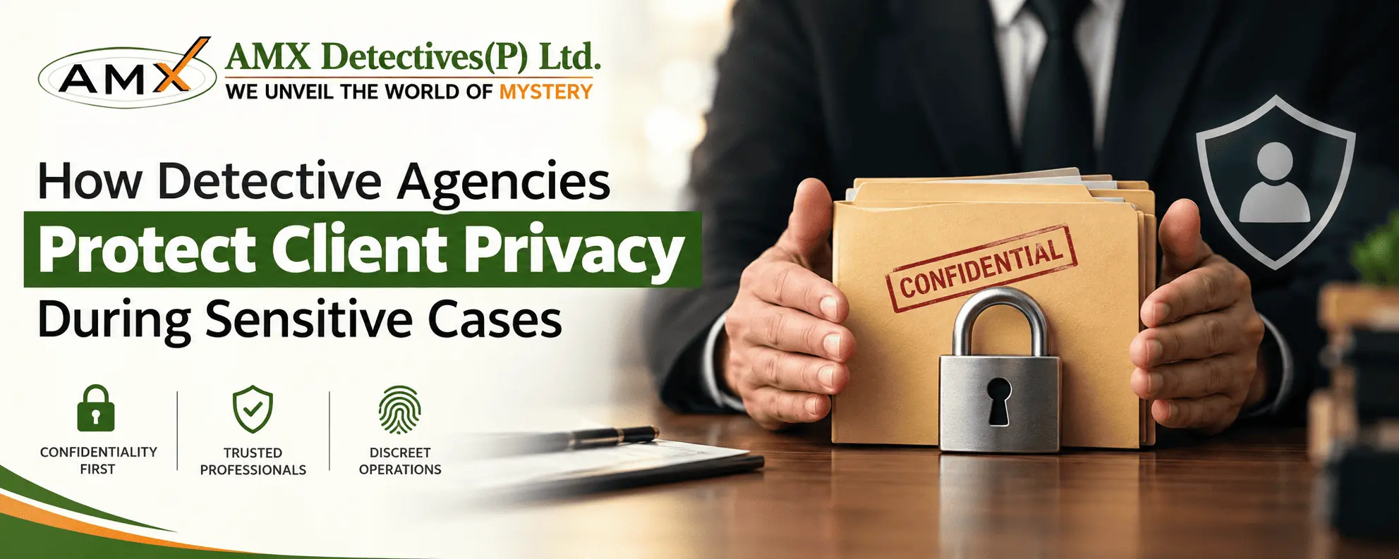 Detective agency protecting client privacy during sensitive cases