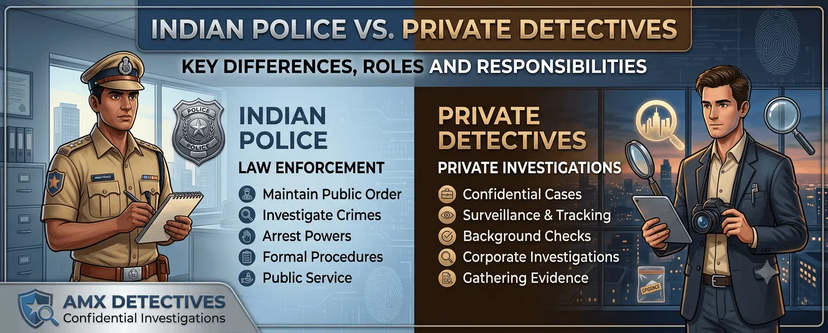 Indian Police vs. Private Detectives: Key Differences, Roles and Responsibilities